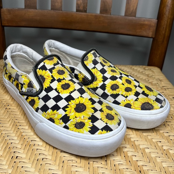 VANS Custom Checkered Sunflower Skateboard Slip one Sneakers size 9 - Picture 15 of 15